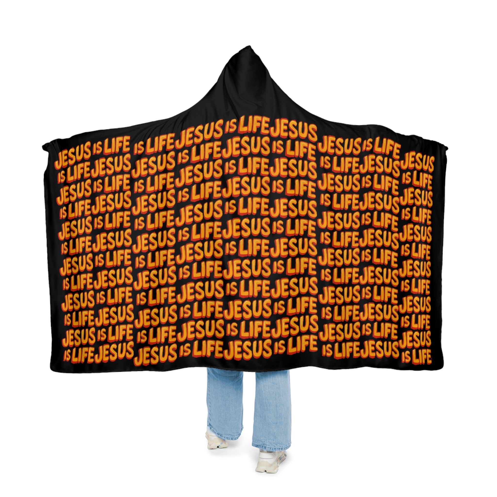 Cozy Snuggle Blanket with “Jesus Is Life” Design