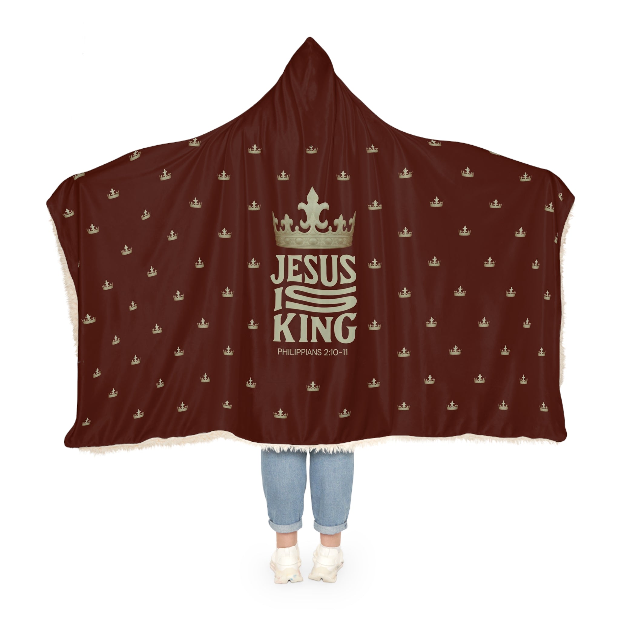 Jesus Is King Hooded Snuggle Blanke