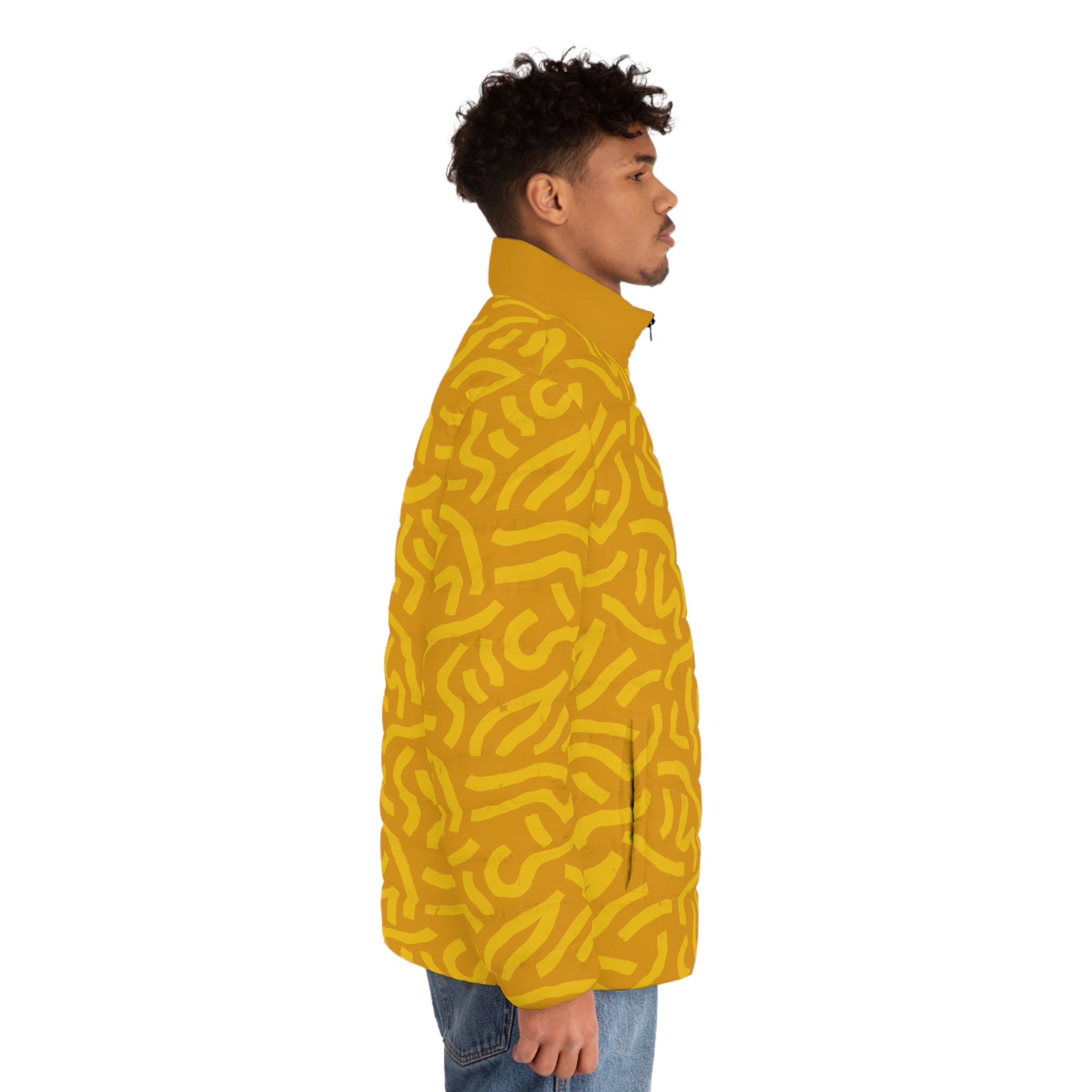 King Jesus Bold Yellow Puffer Jacket