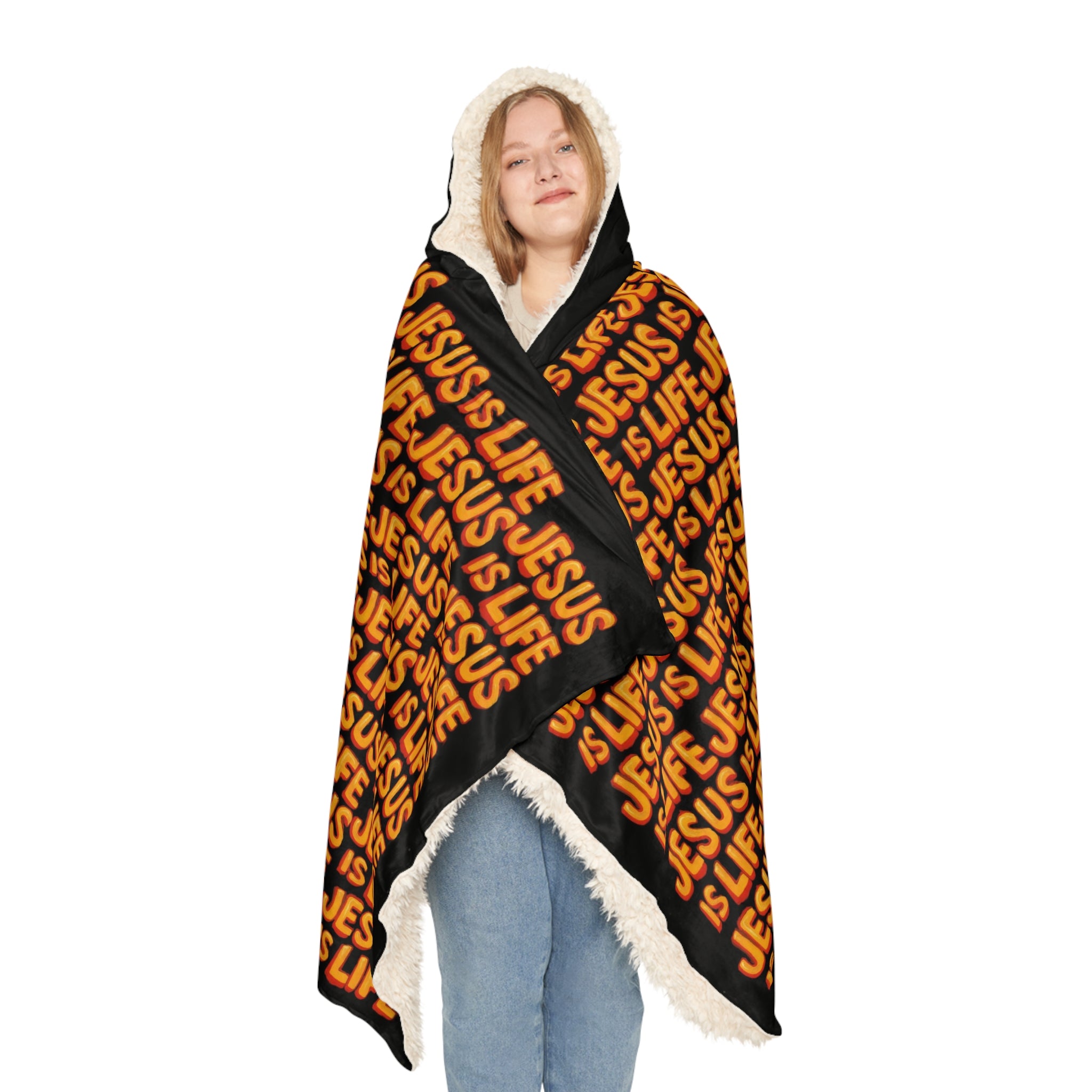 Cozy Snuggle Blanket with “Jesus Is Life” Design