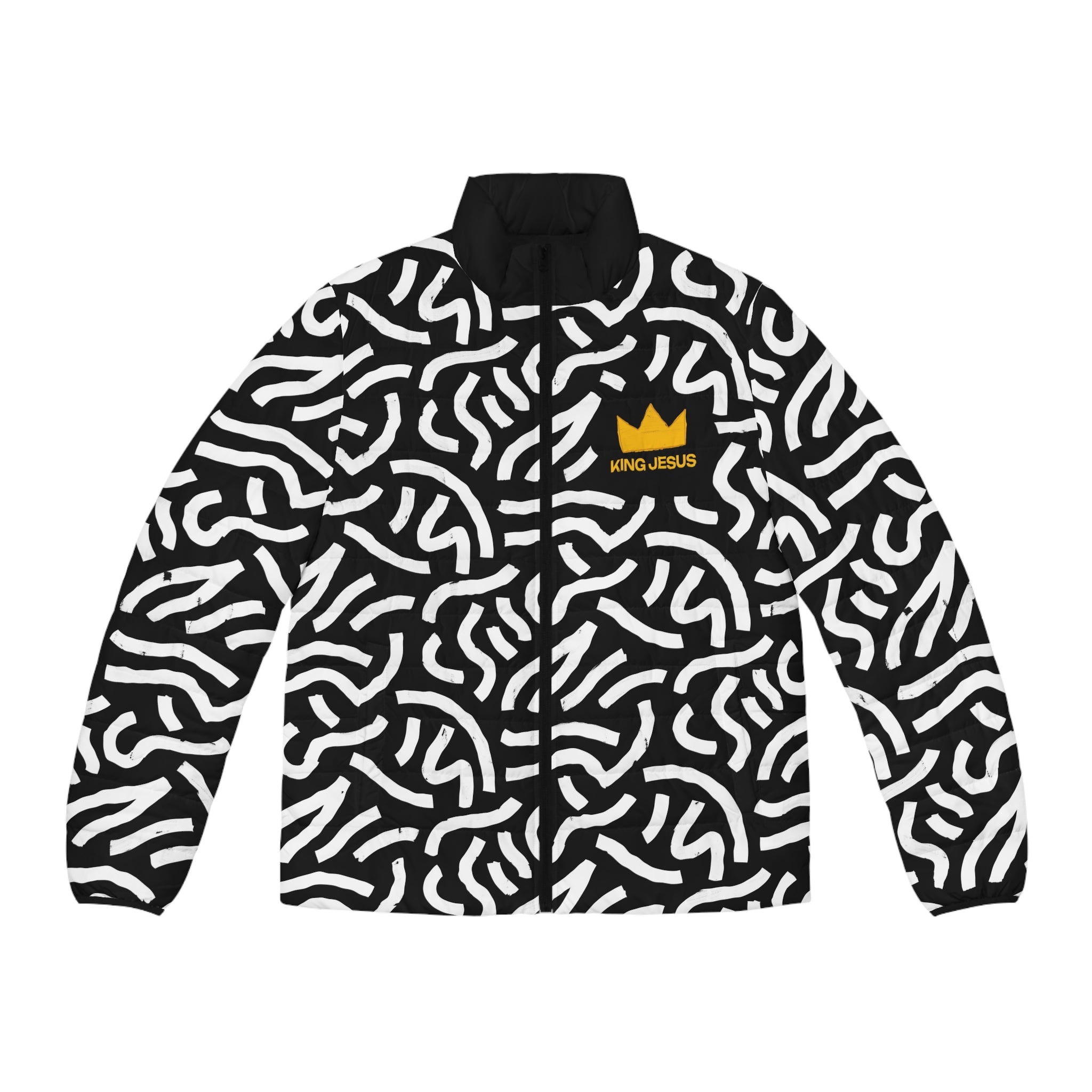 King Jesus All‑Over Print Men’s Puffer Jacket
