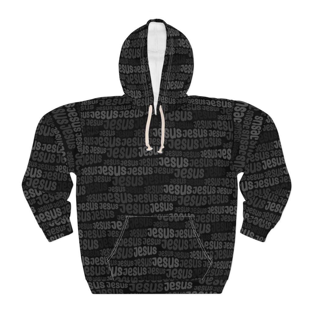Jesus Black & White All-Over Print Hoodie