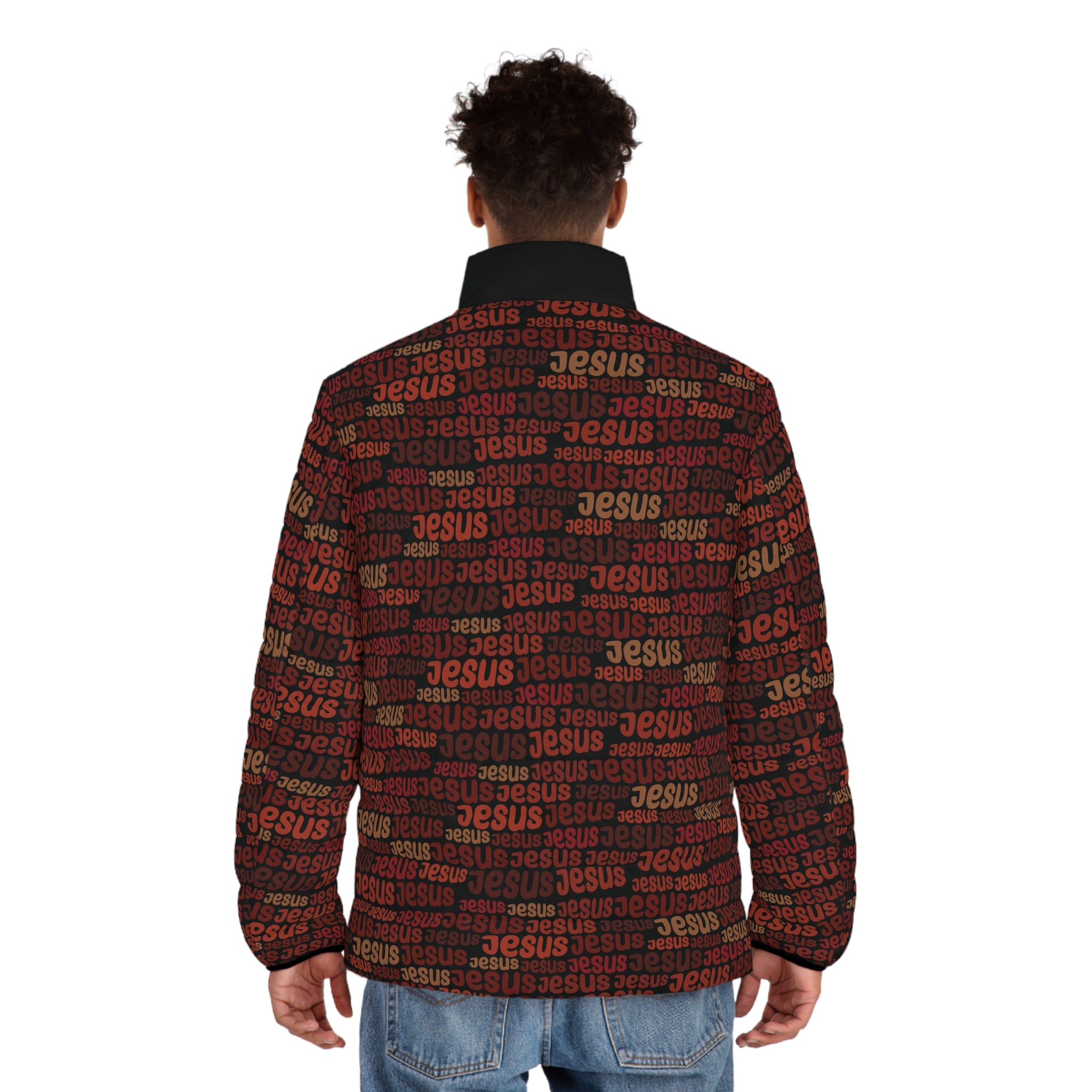 Jesus Pattern AOP Men’s Puffer Jacket