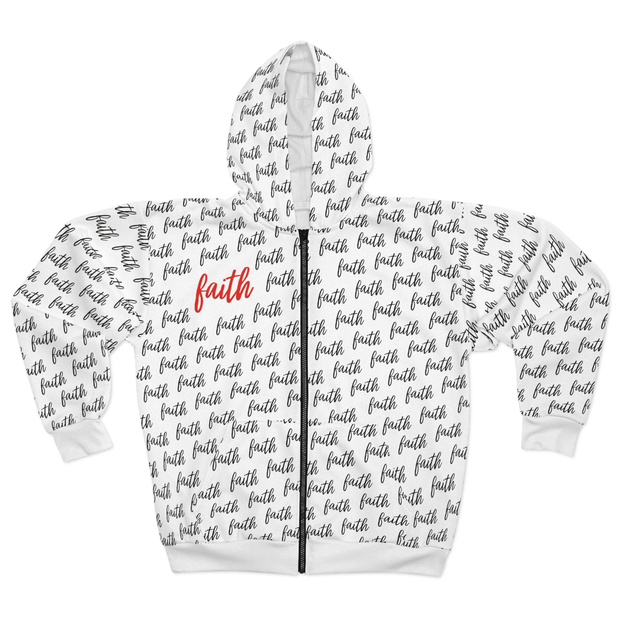 Faith Pattern Unisex Zip Hoodie