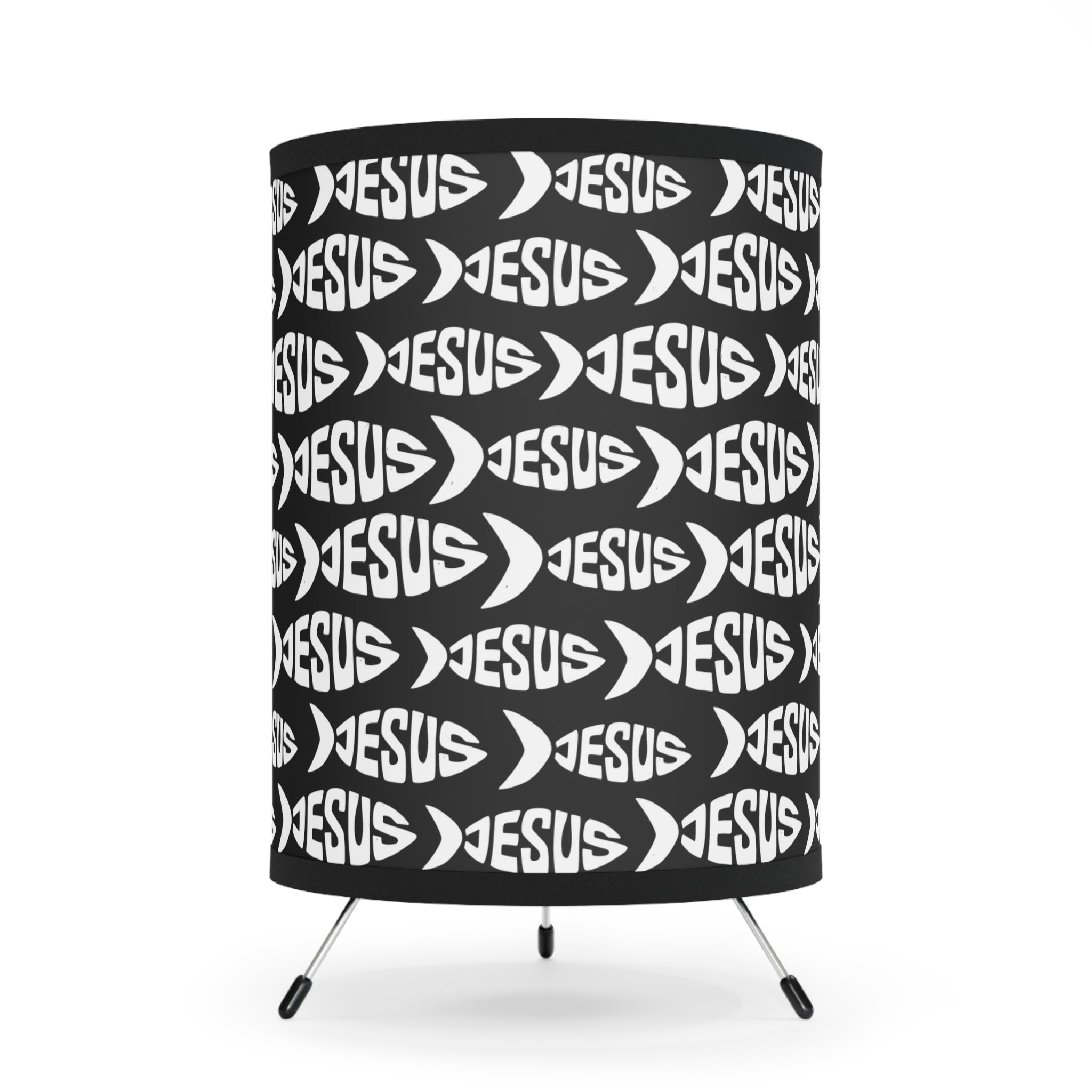 Jesus Fish Pattern Tripod Lamp