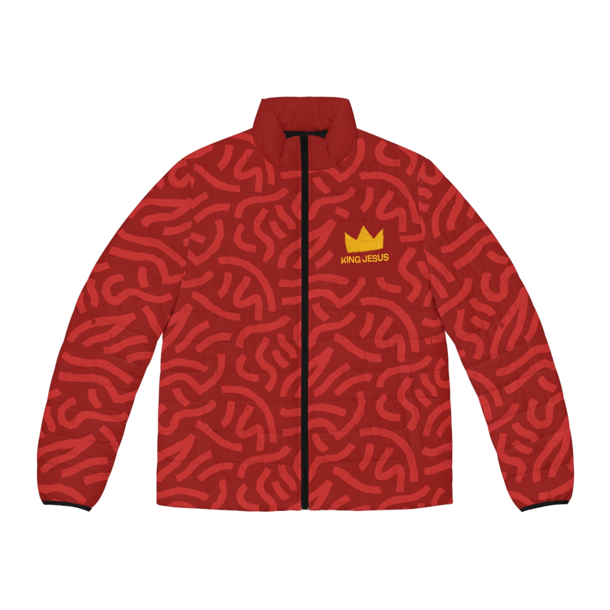 King Jesus Men’s Red Puffer Jacket
