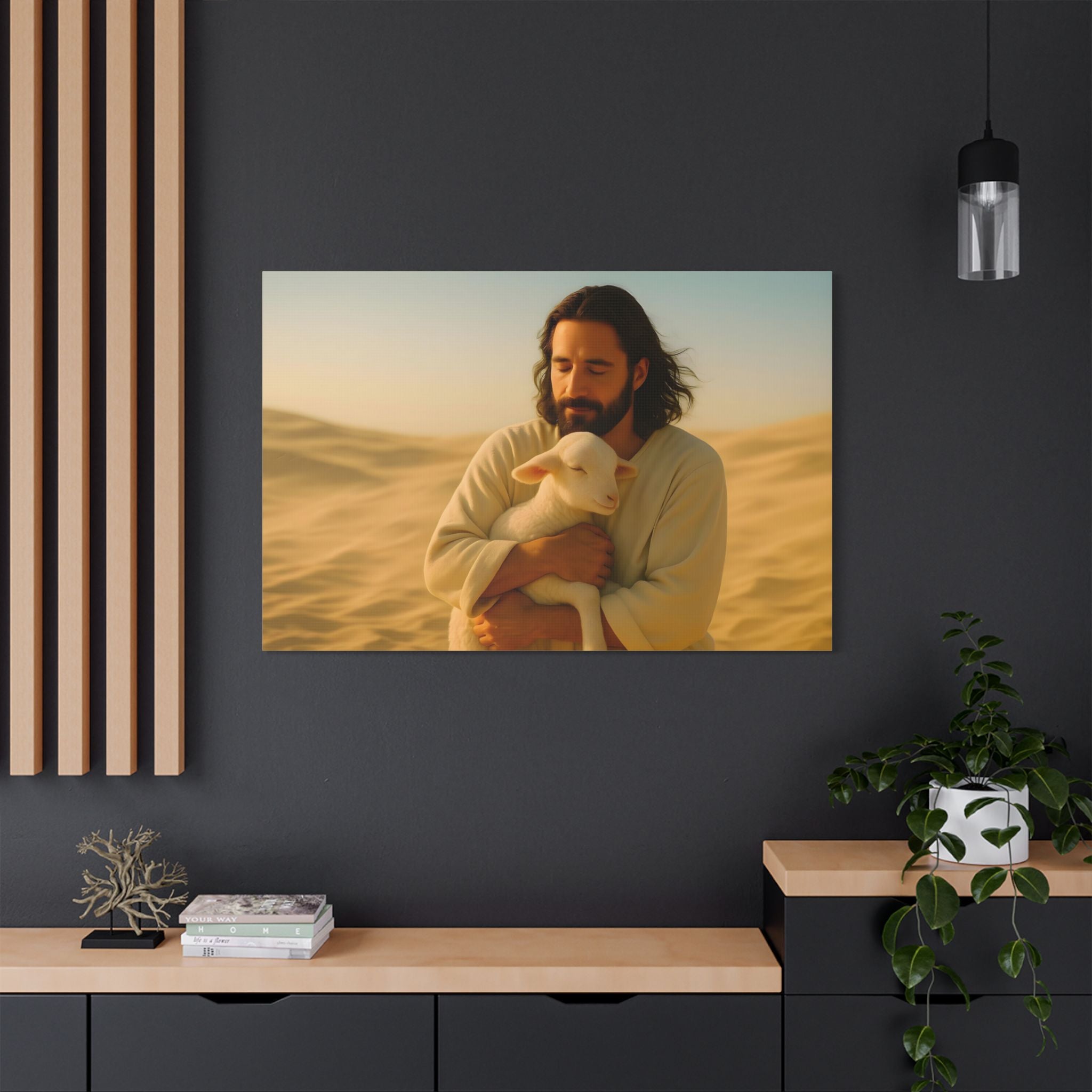Jesus and Lamb Canvas