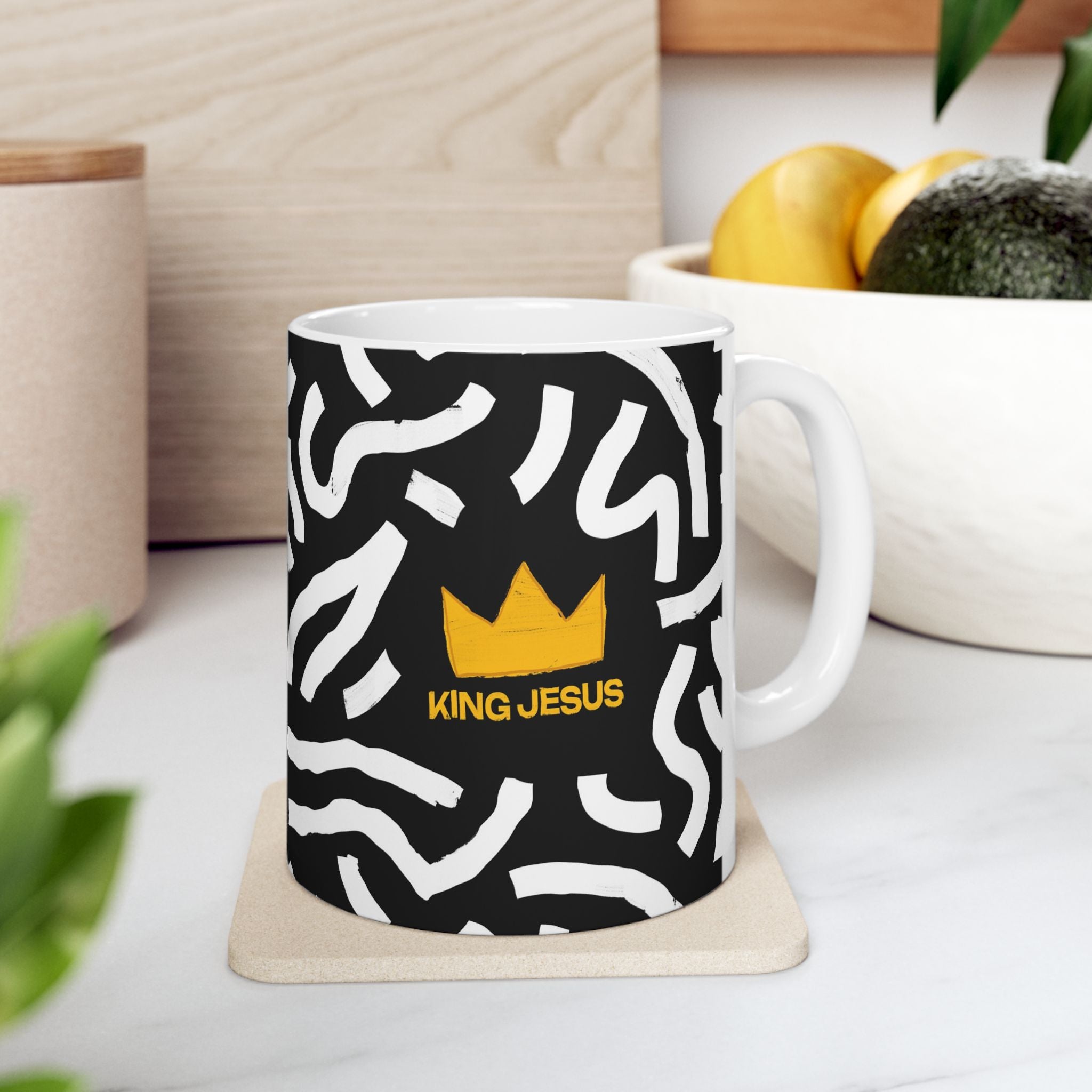 King Jesus Modern Abstract Ceramic Mug