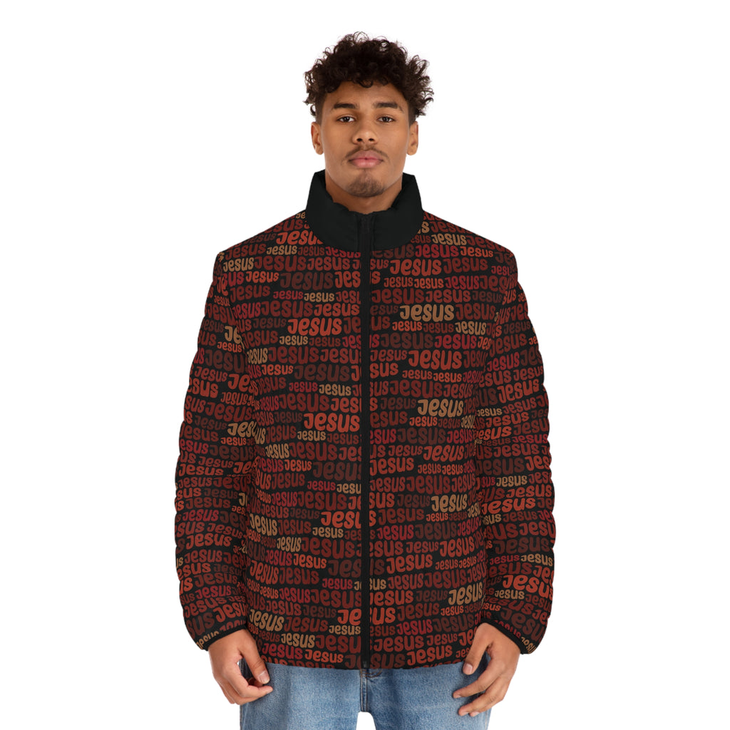 Jesus Pattern AOP Men’s Puffer Jacket