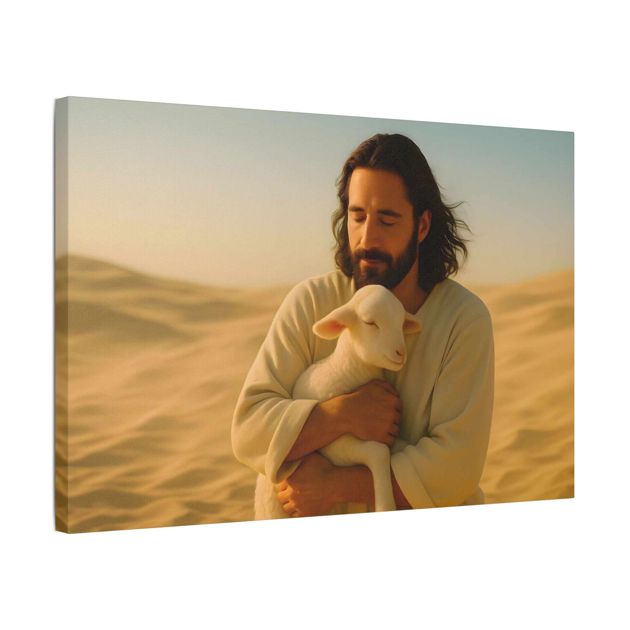 Jesus and Lamb Canvas
