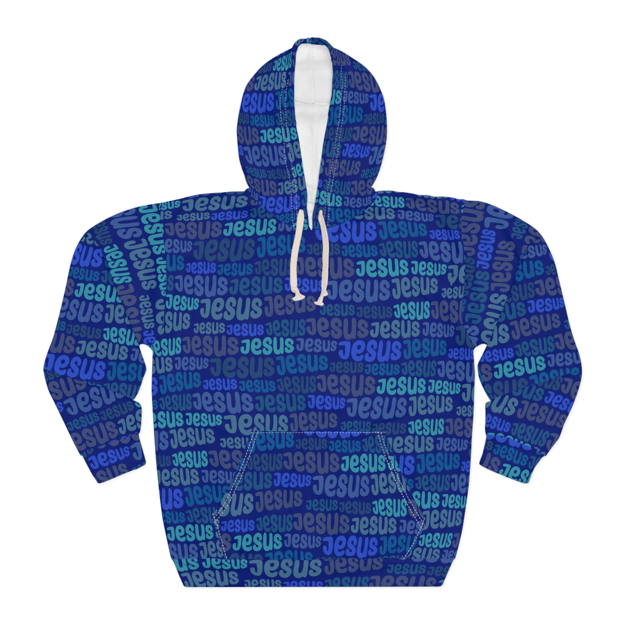 Jesus Pattern Blue Unisex Hoodie