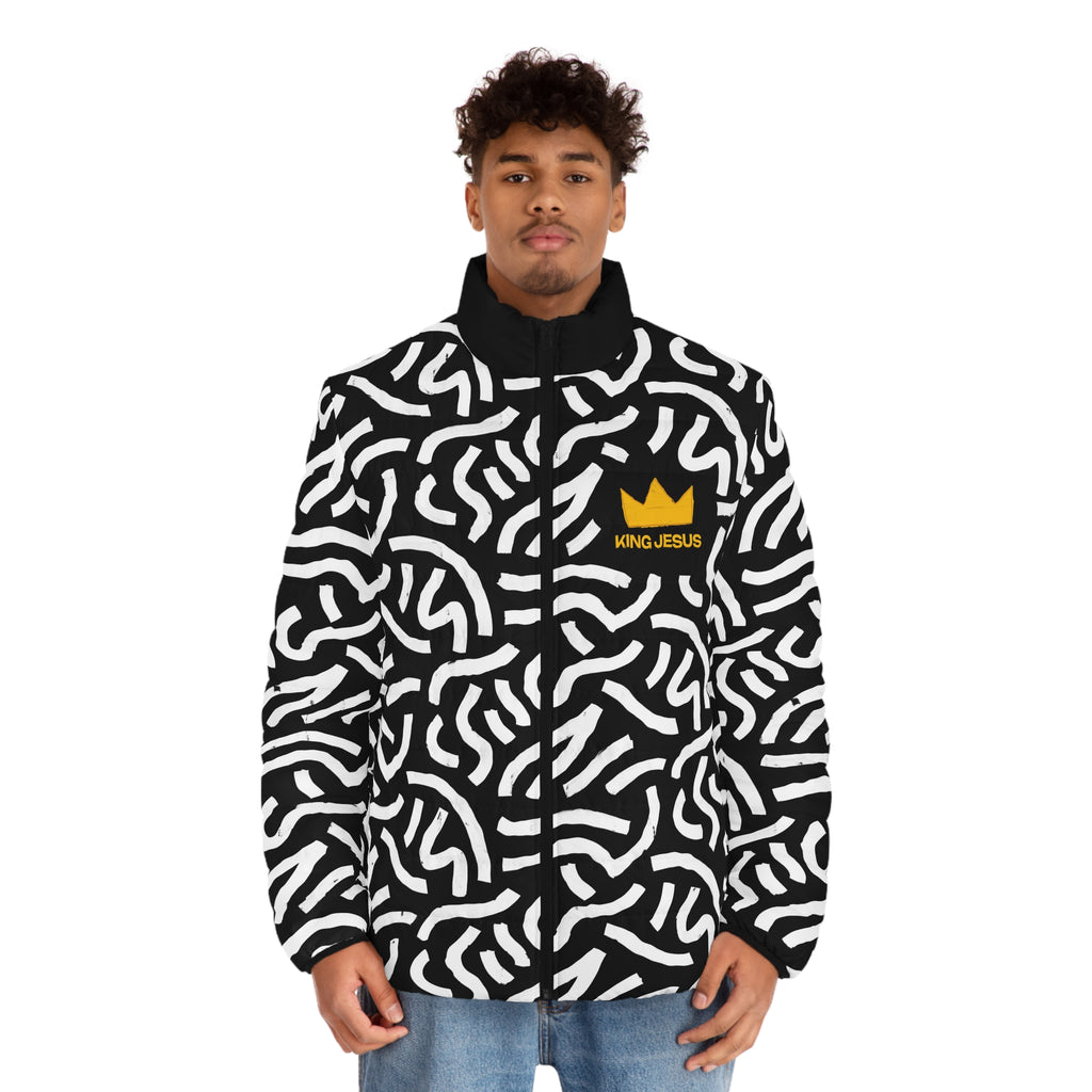 King Jesus All‑Over Print Men’s Puffer Jacket