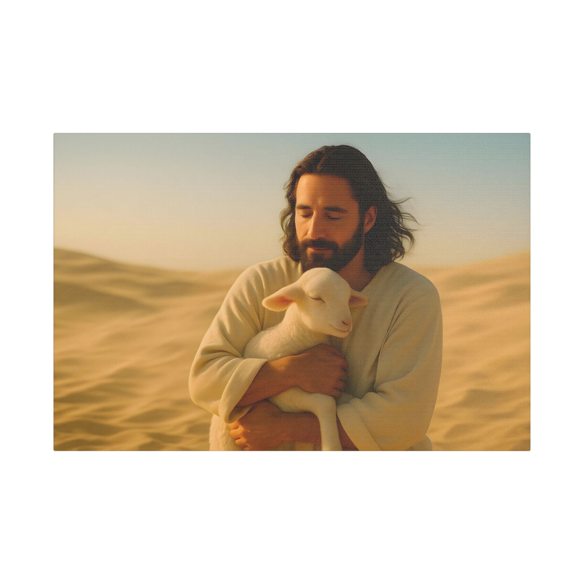 Jesus and Lamb Canvas
