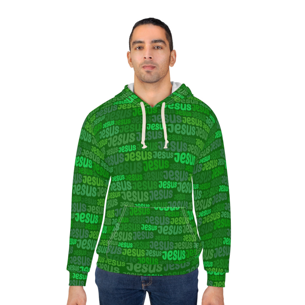 Jesus Green All-Over Print Unisex Hoodie
