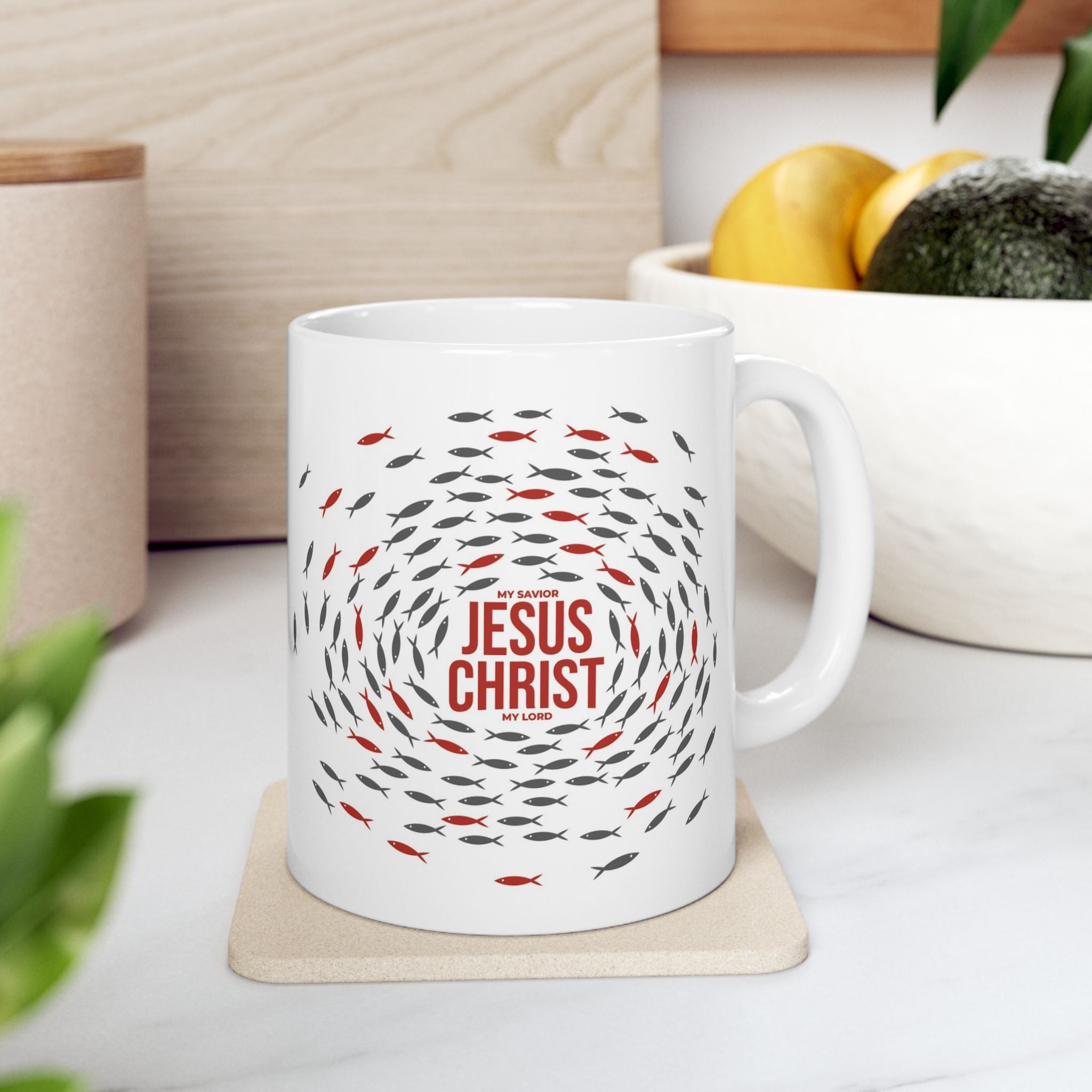 Spiraling Fish Ceramic Coffee Mug