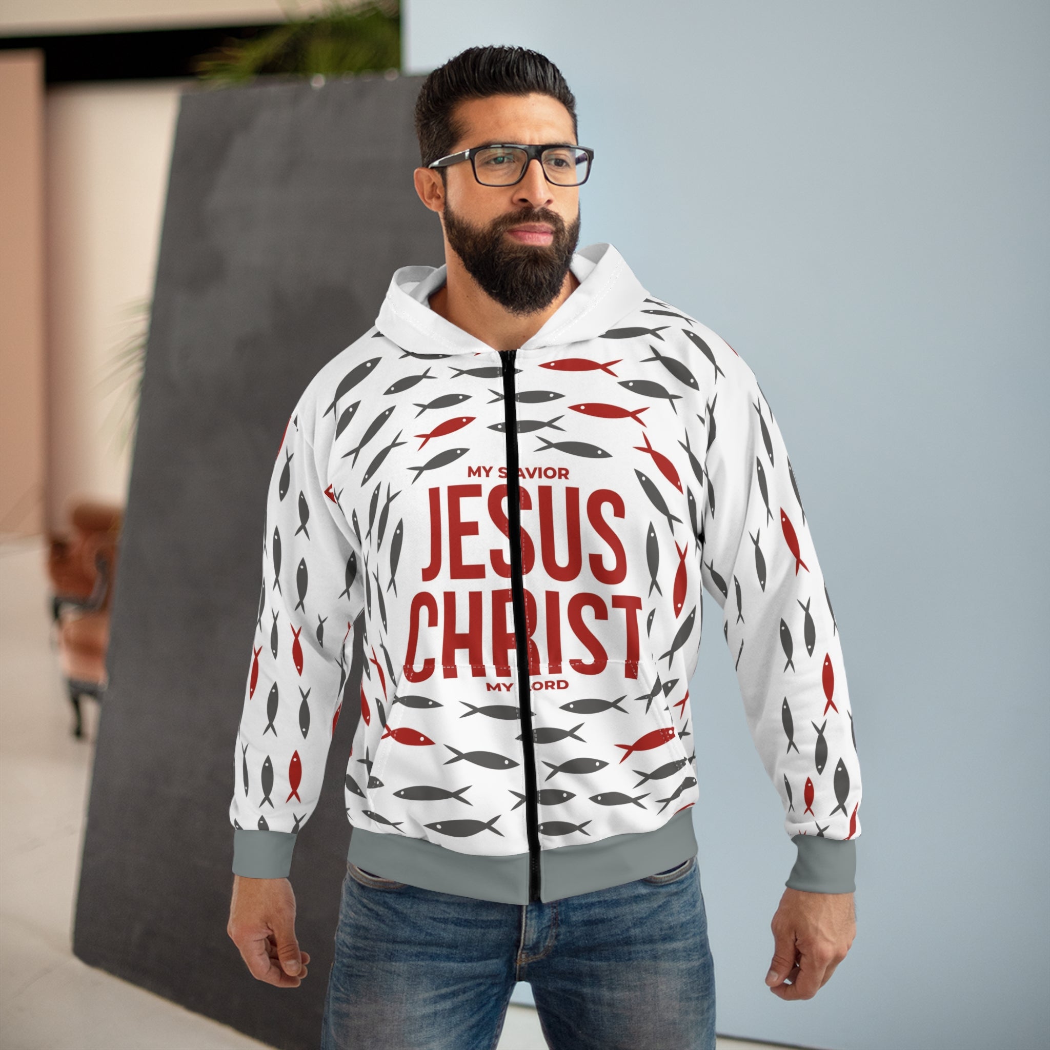 Christian Fish Zip Hoodie