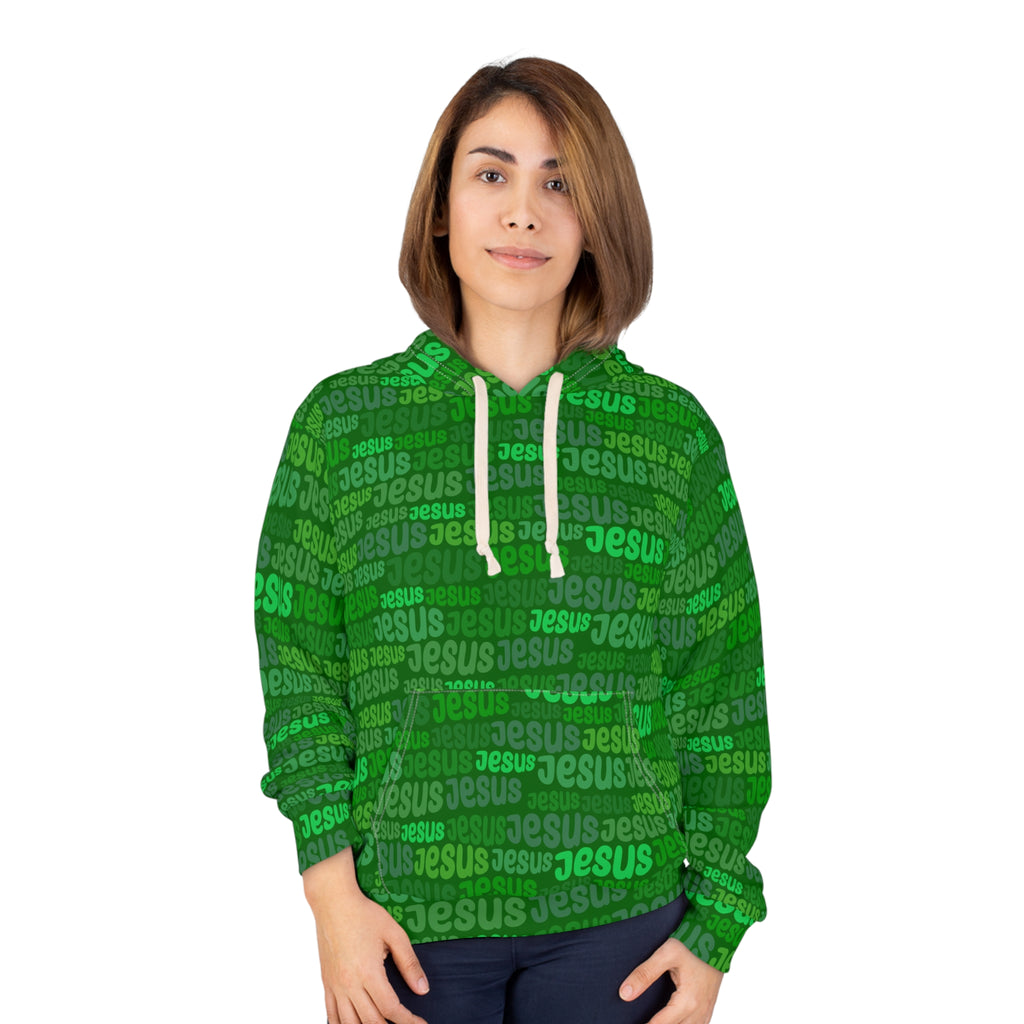 Jesus Green All-Over Print Unisex Hoodie