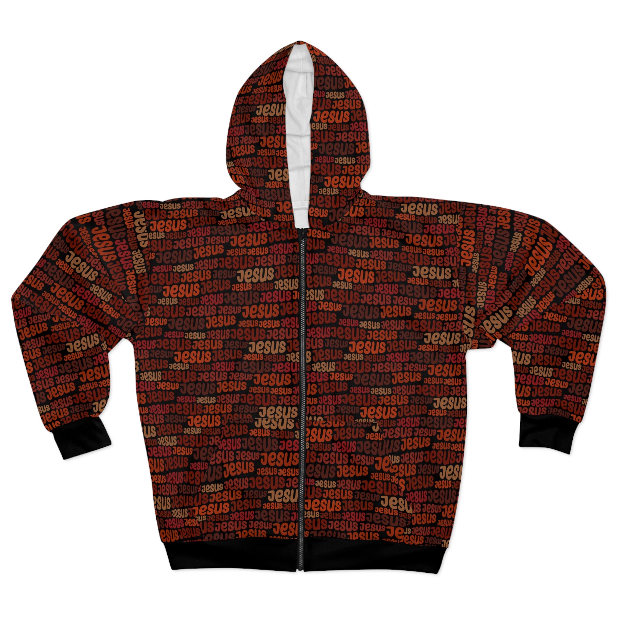 Jesus Pattern Unisex Zip Hoodie