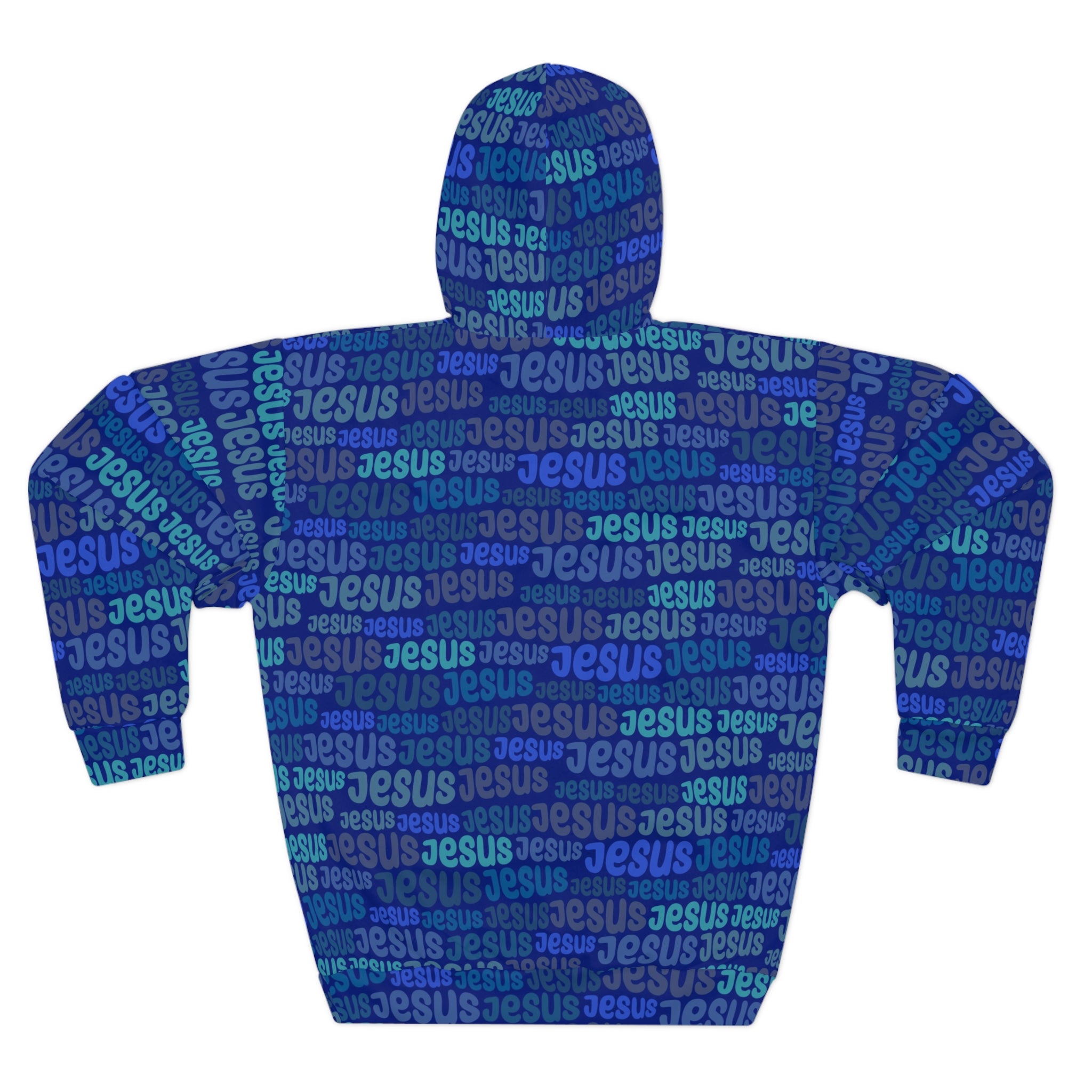Jesus Pattern Blue Unisex Hoodie