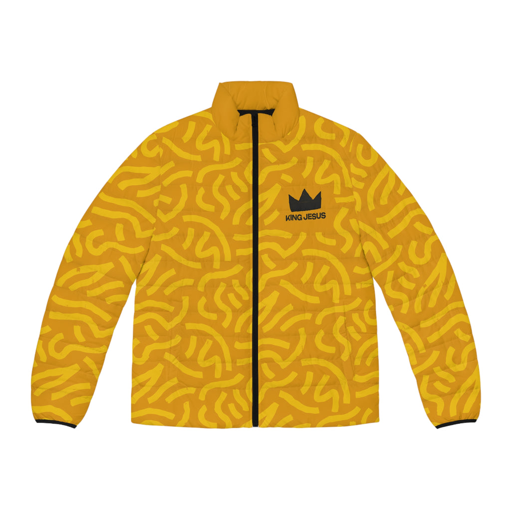 King Jesus Bold Yellow Puffer Jacket