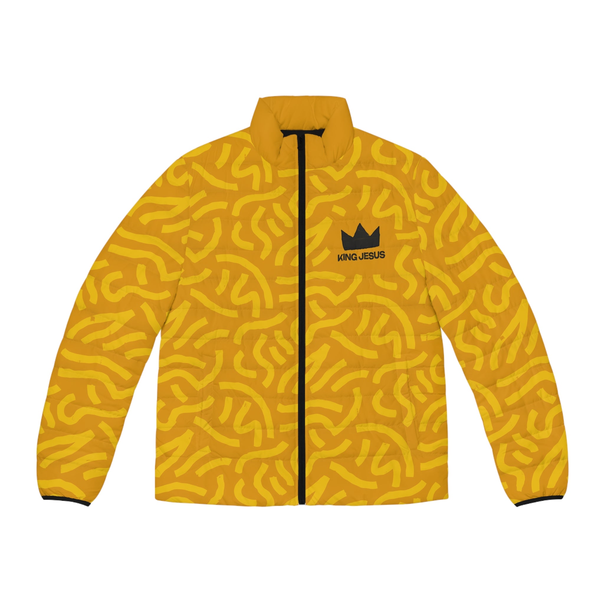 King Jesus Bold Yellow Puffer Jacket