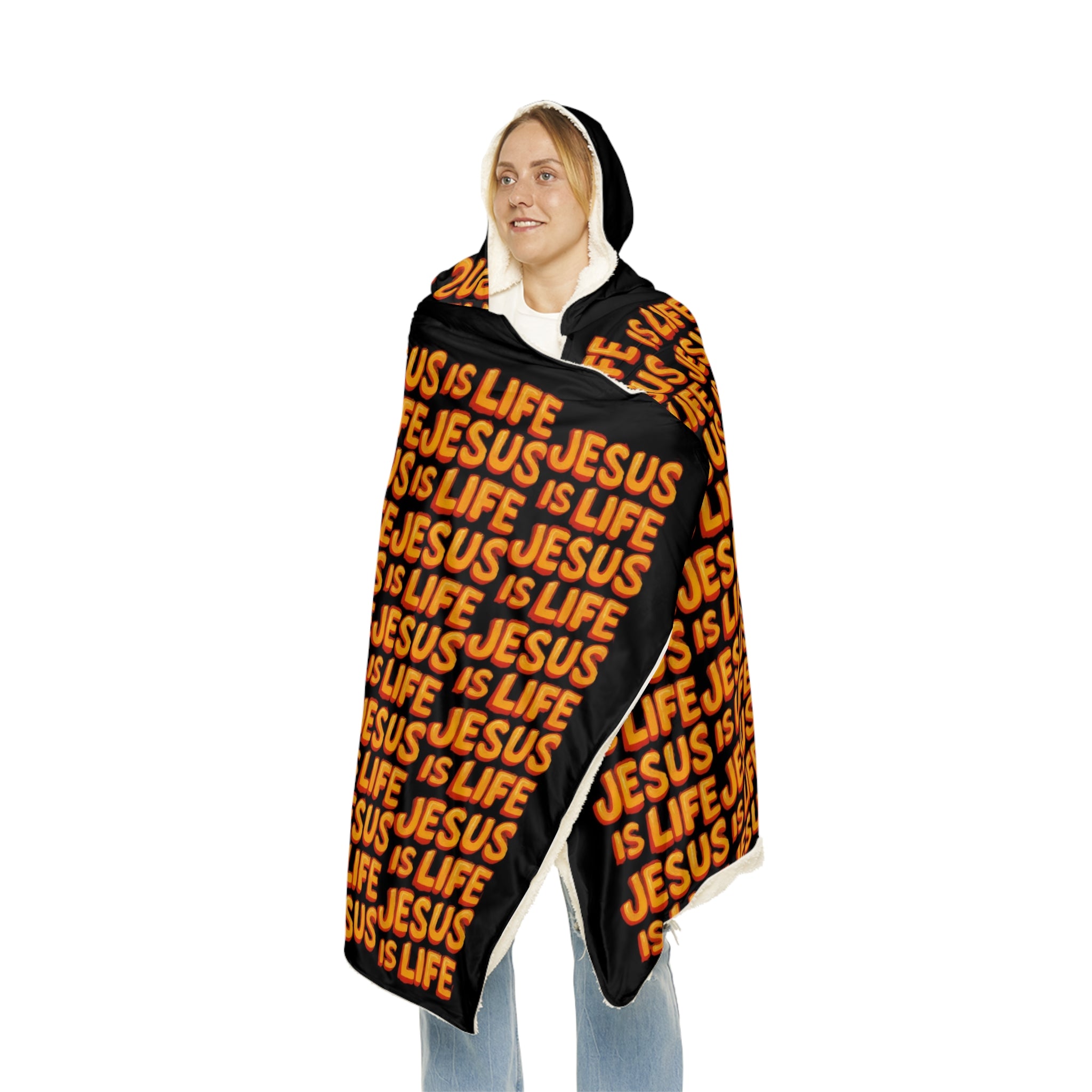 Cozy Snuggle Blanket with “Jesus Is Life” Design
