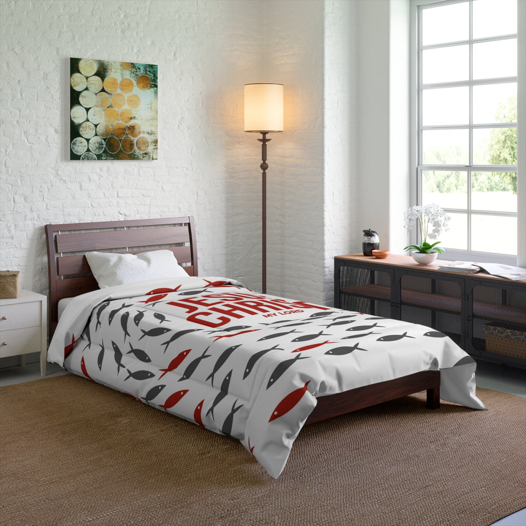 Faith-Inspired Comforter with Jesus Christ Design
