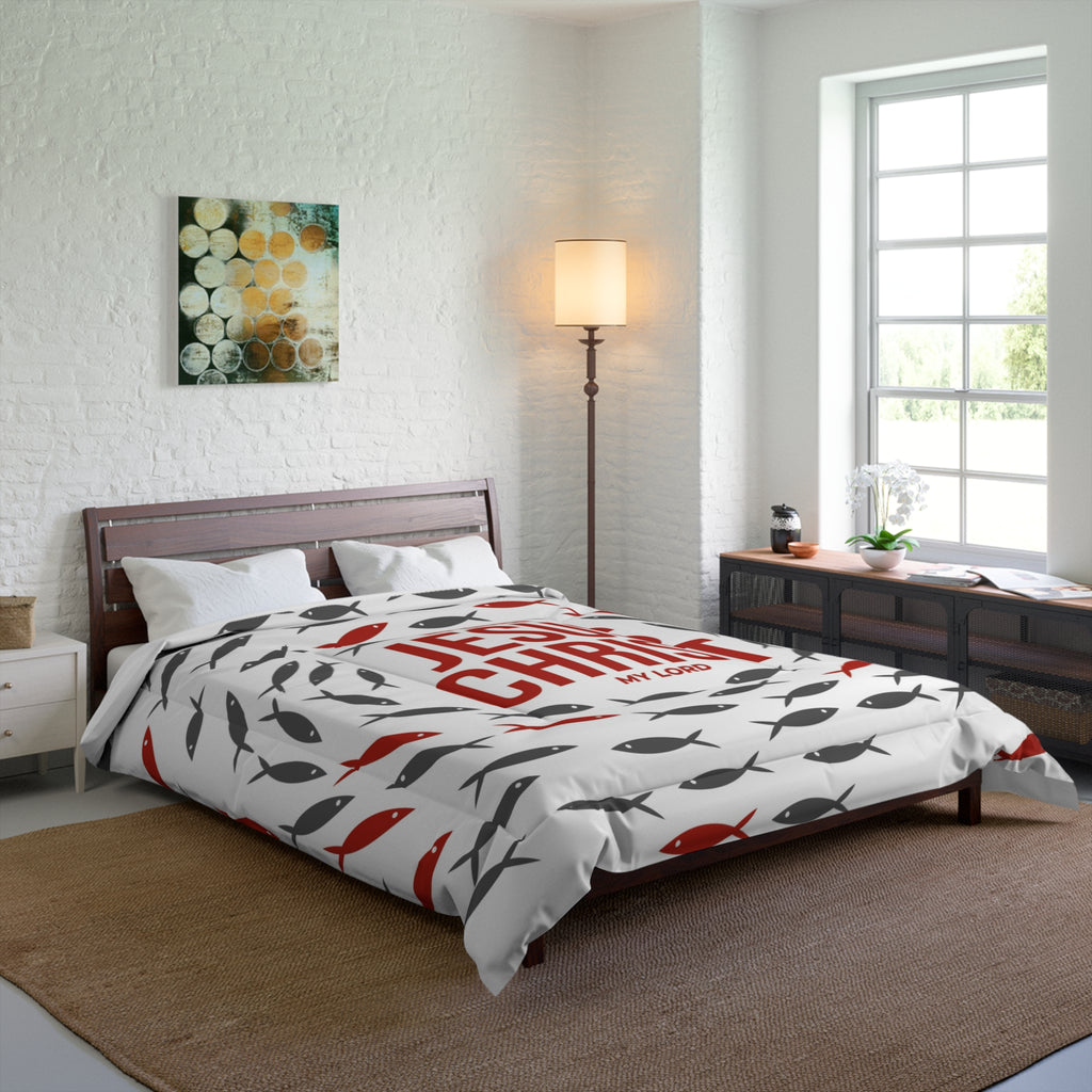 Faith-Inspired Comforter with Jesus Christ Design
