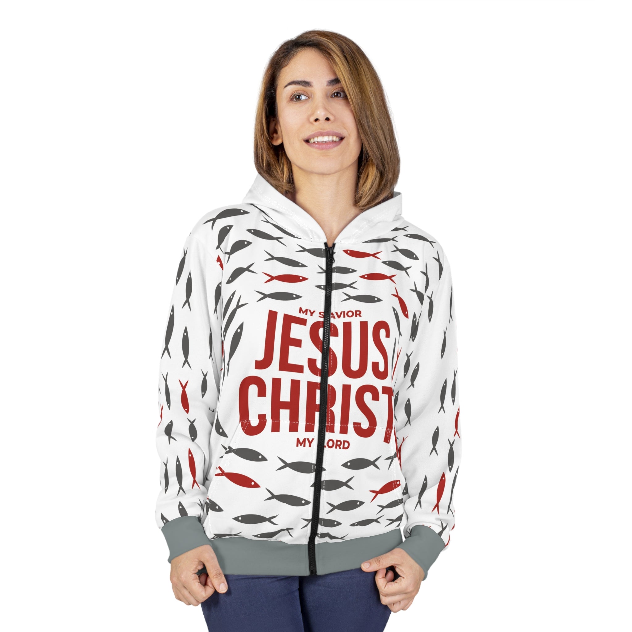 Christian Fish Zip Hoodie