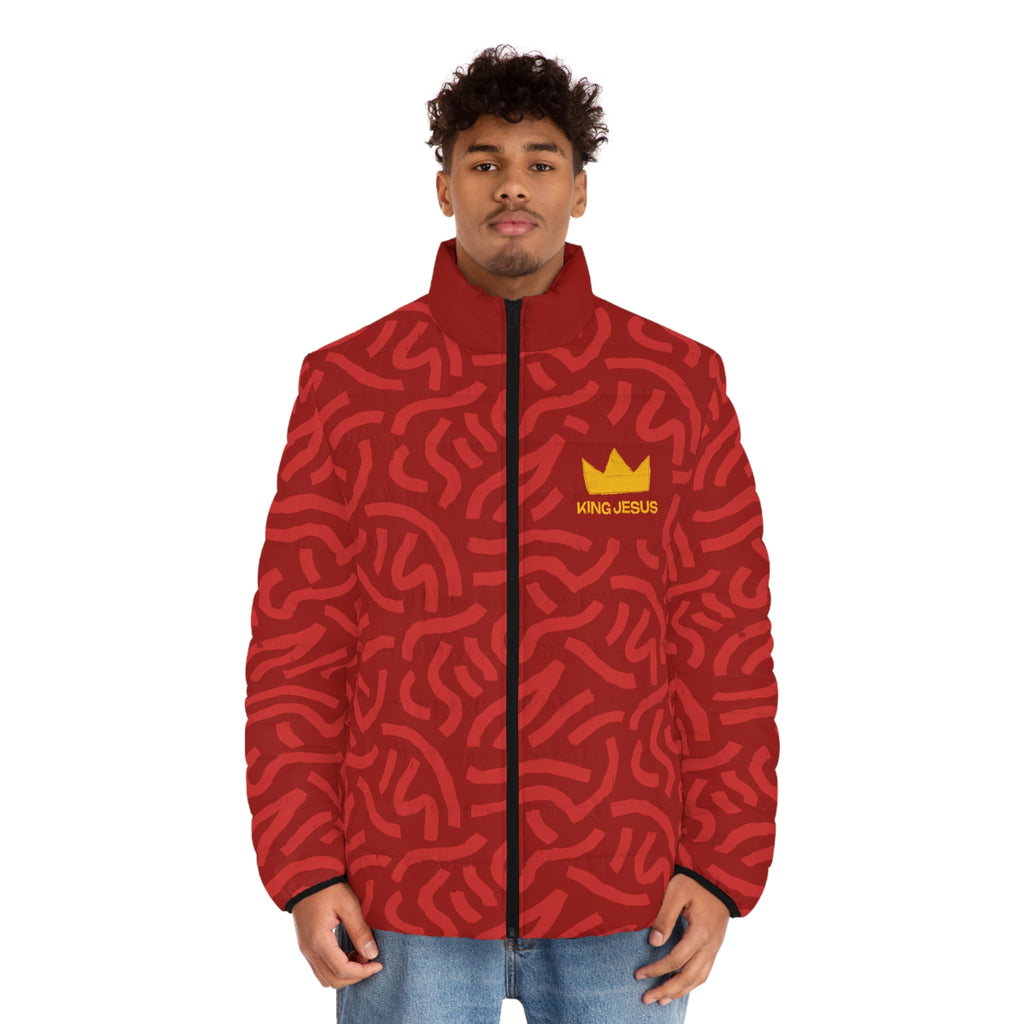 King Jesus Men’s Red Puffer Jacket