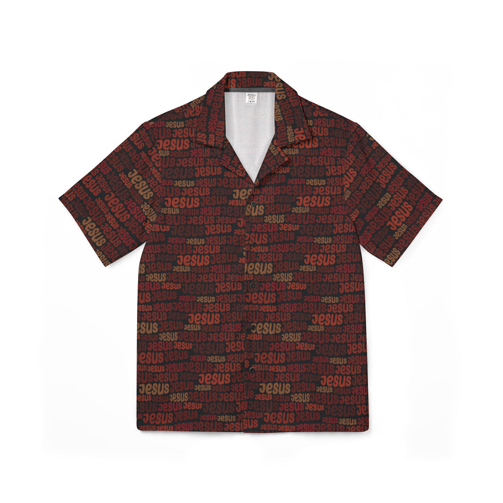 Men’s Jesus Pattern Hawaiian Camp Shirt