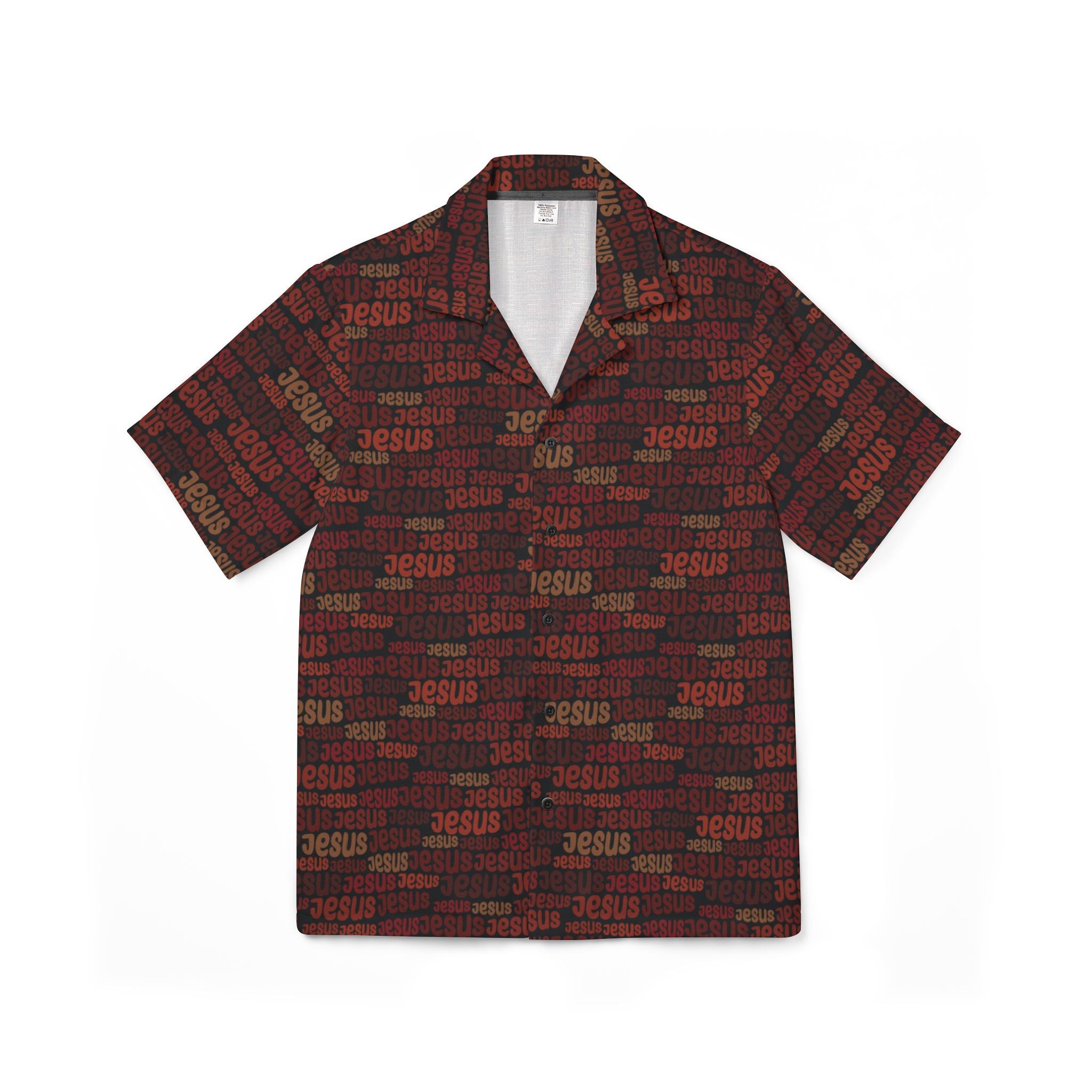 Men’s Jesus Pattern Hawaiian Camp Shirt