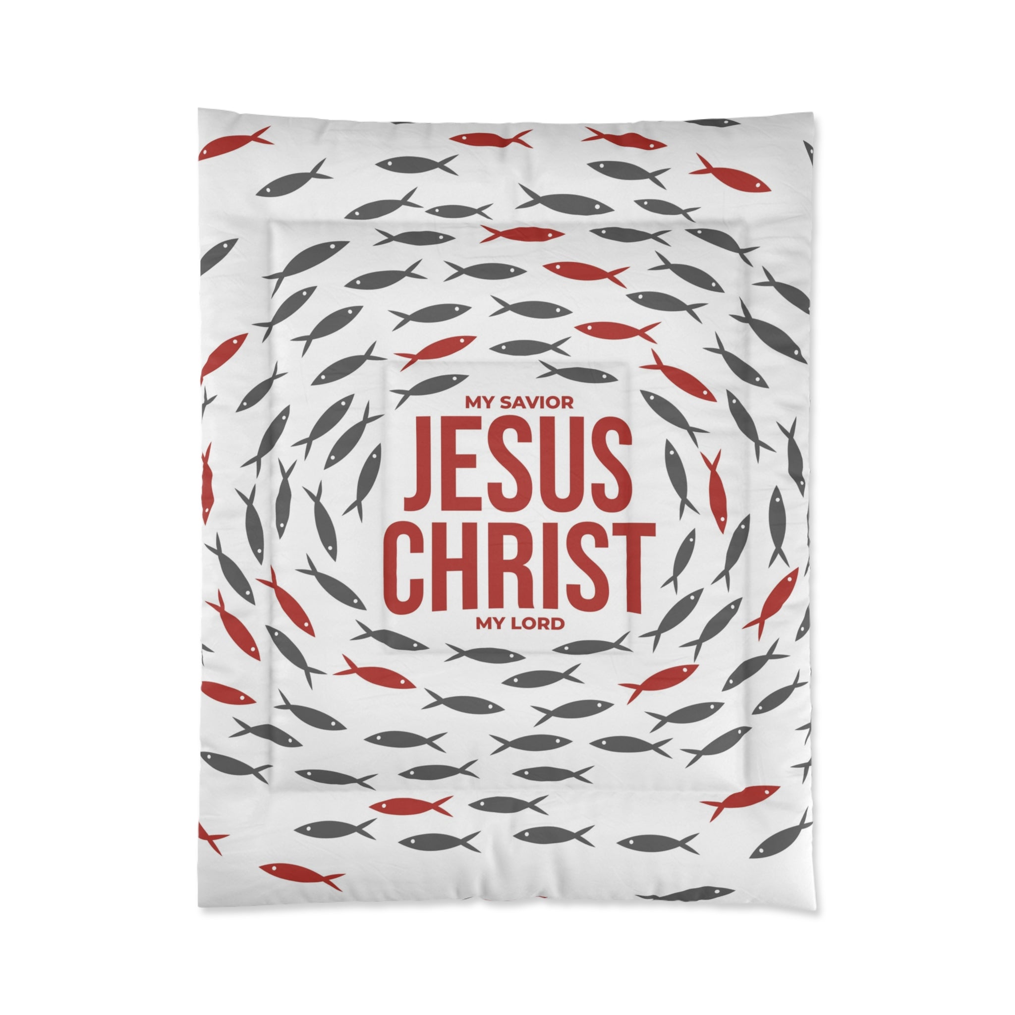 Faith-Inspired Comforter with Jesus Christ Design