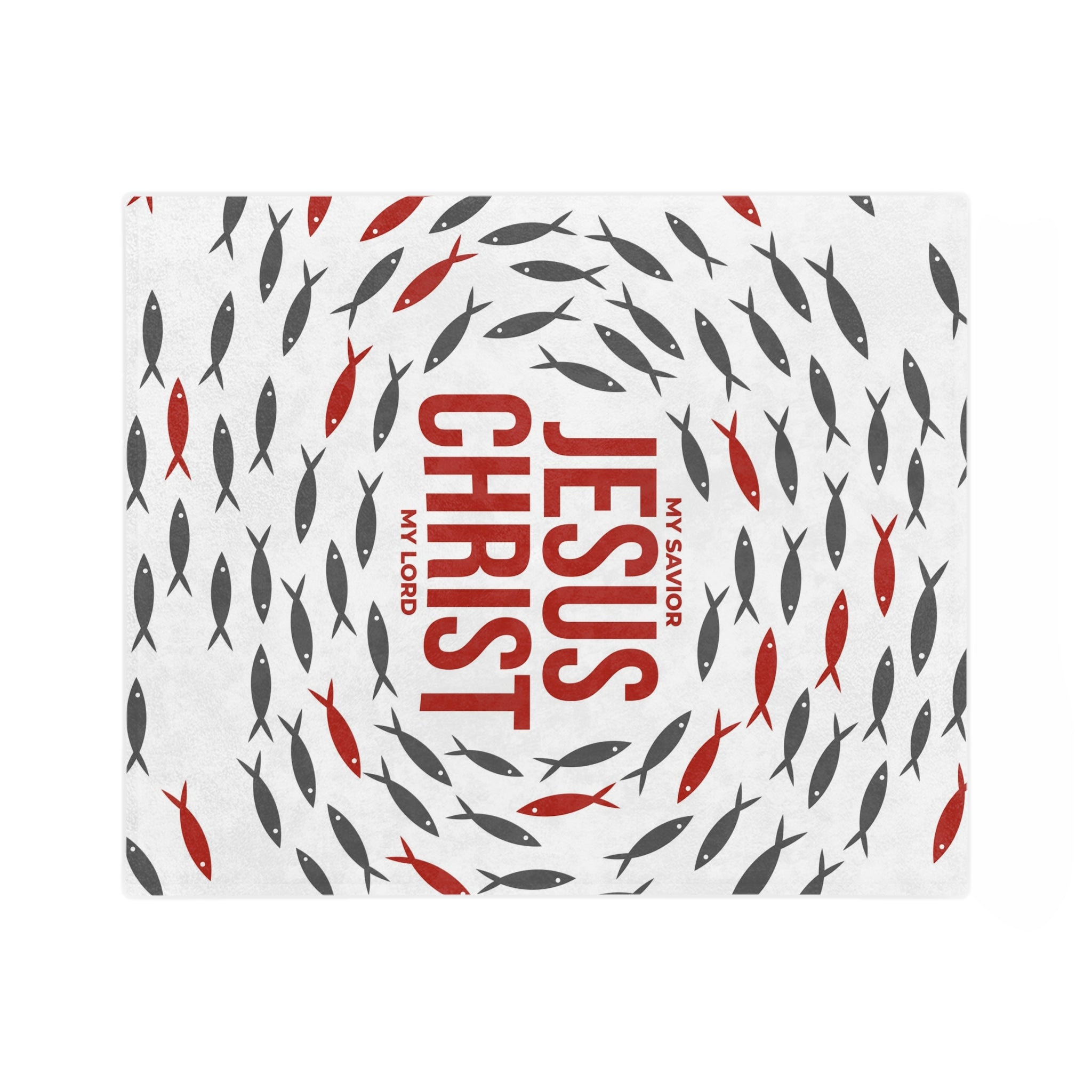 Jesus Christ Fish Pattern Velveteen Blanket
