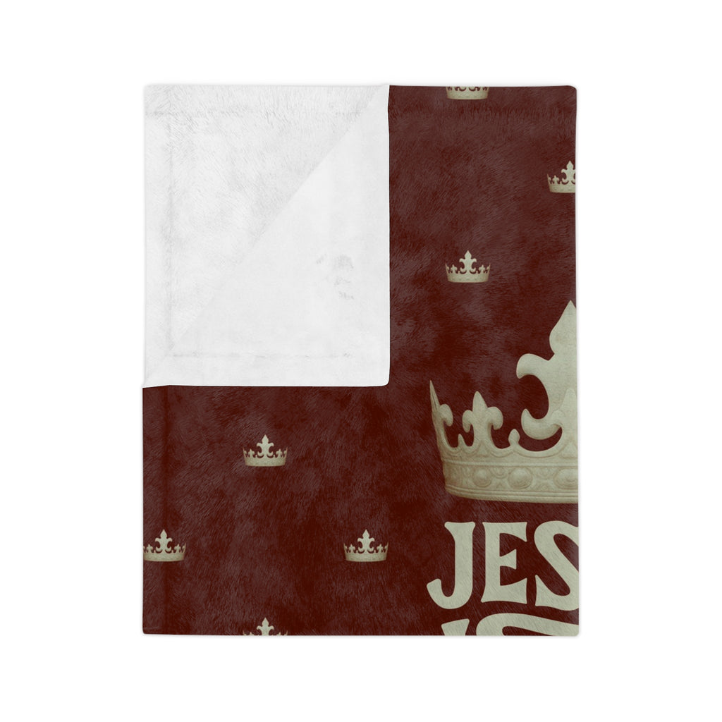 Jesus Is King Velveteen Microfiber Blanket