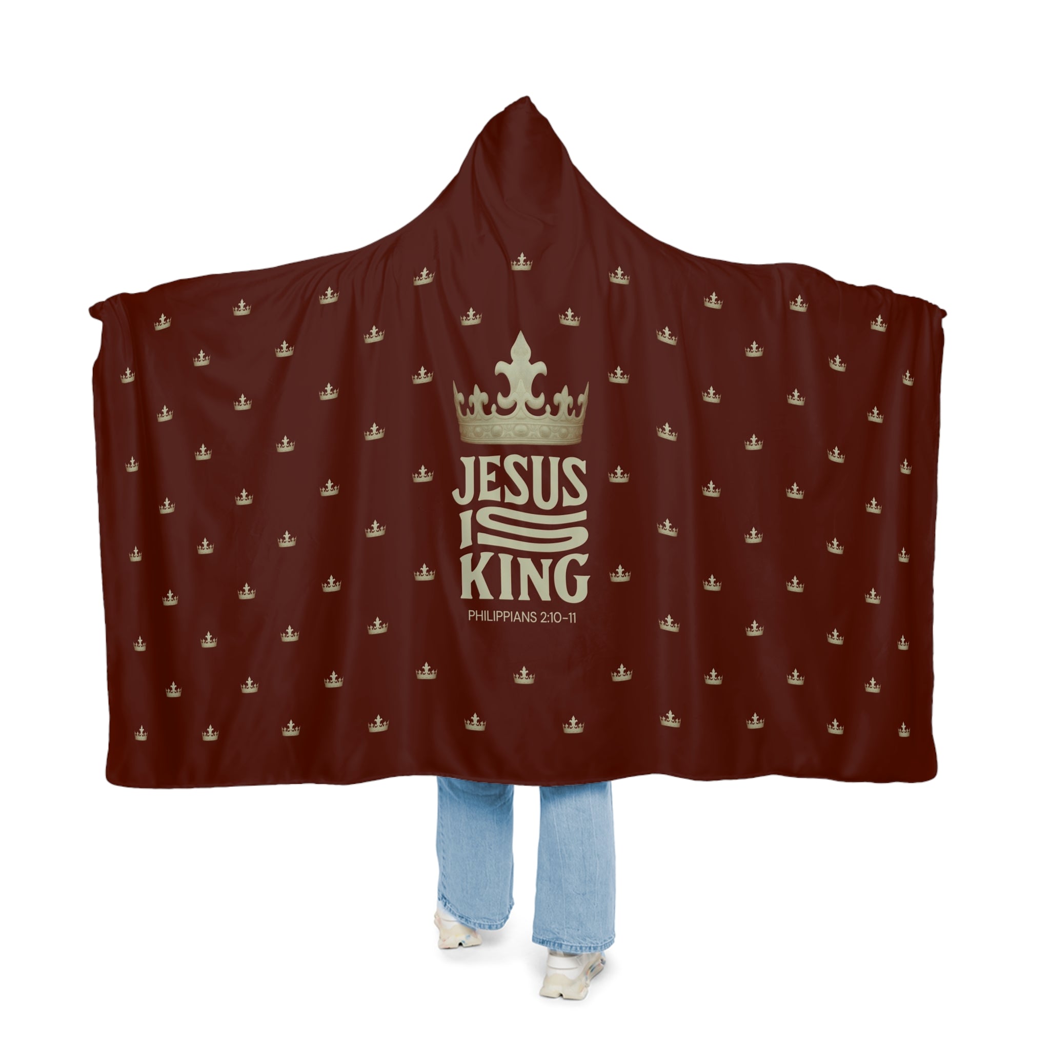 Jesus Is King Hooded Snuggle Blanke