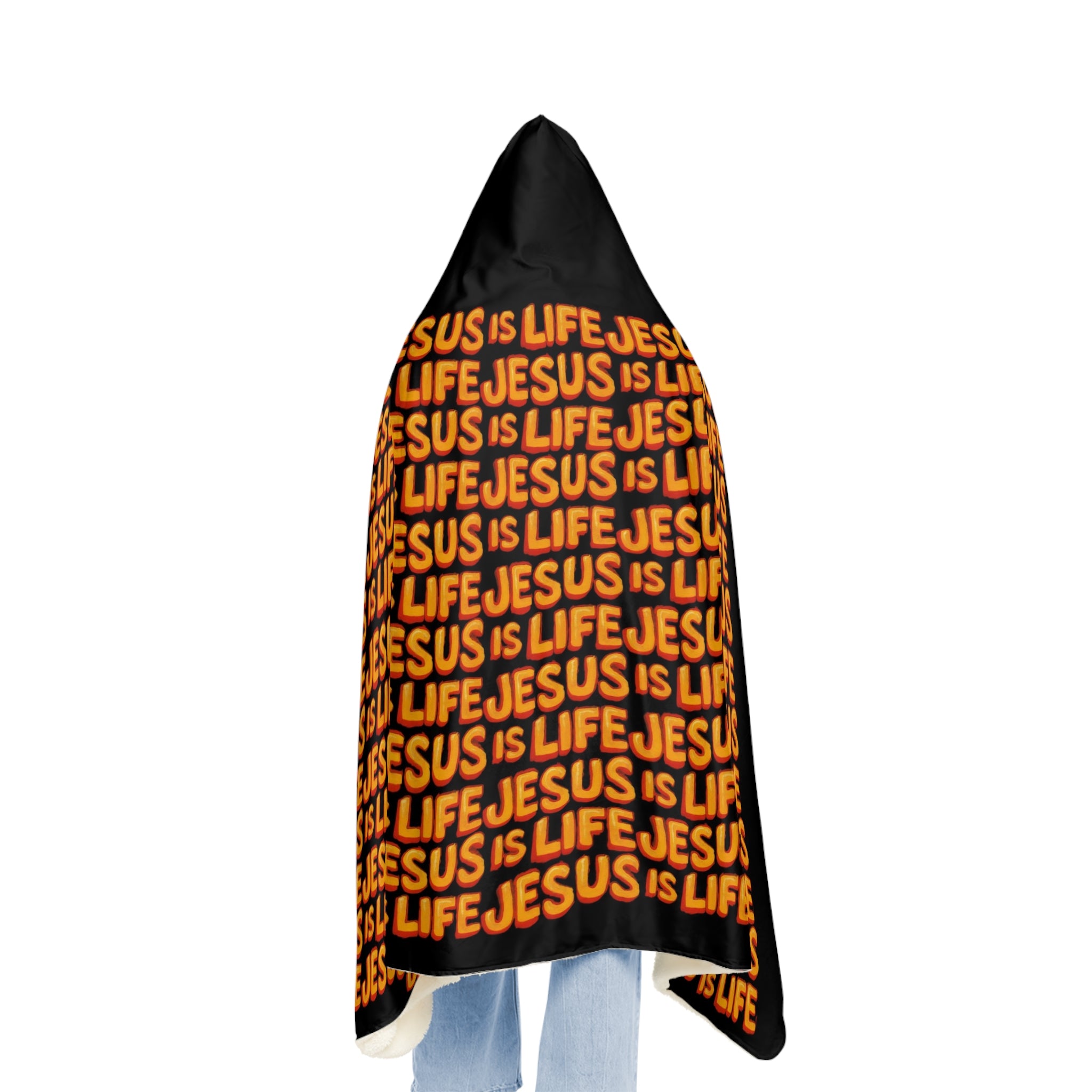 Cozy Snuggle Blanket with “Jesus Is Life” Design