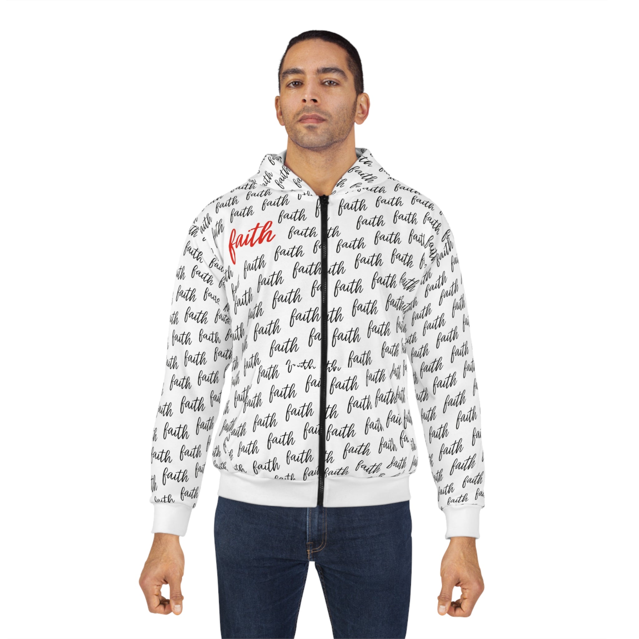 Faith Pattern Unisex Zip Hoodie