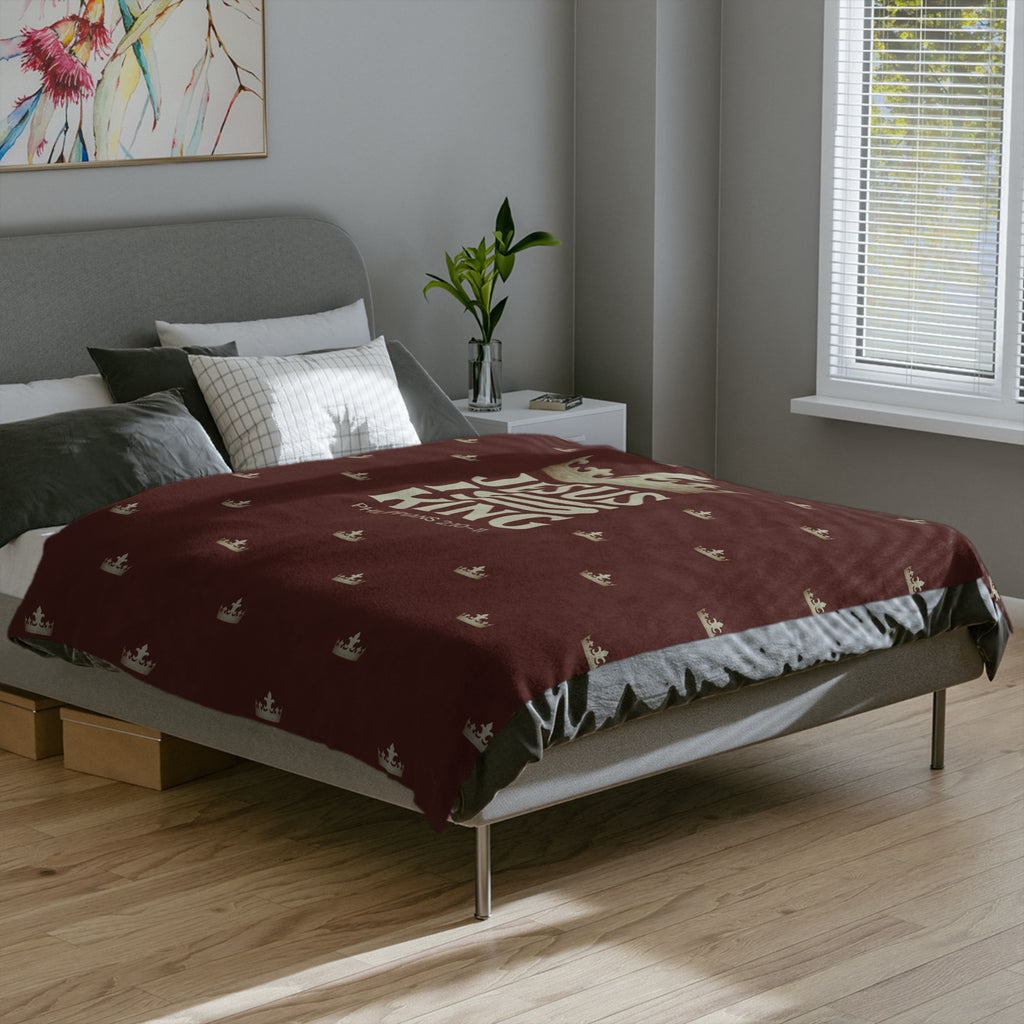Jesus Is King Velveteen Microfiber Blanket