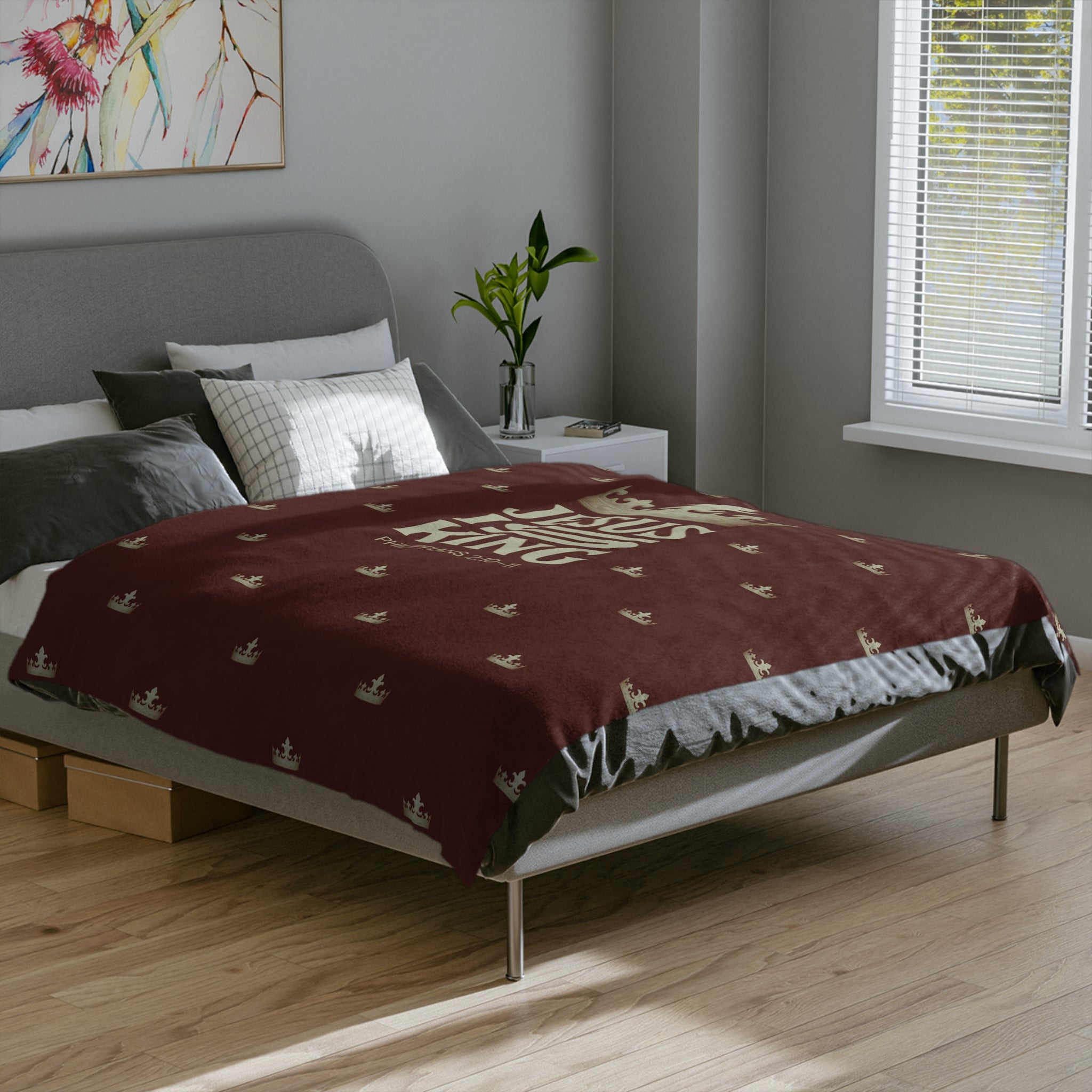 Jesus Is King Velveteen Microfiber Blanket